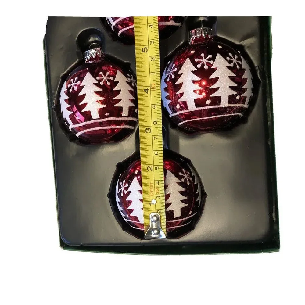 Kurt Adler Ornament Ball Glass Christmas Tree Vintage Snowflake Vintage Sparkle - Picture 12 of 15